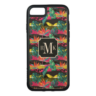 Neon Abstract Tropical Texture Pattern Carved iPhone 8/7 Case