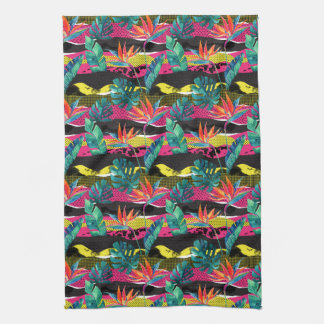 Neon Abstract Tropical Texture Pattern Kitchen Towel