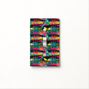 Neon Abstract Tropical Texture Pattern Light Switch Cover