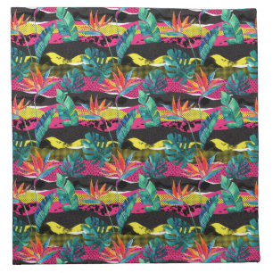 Neon Abstract Tropical Texture Pattern Napkin