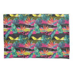 Neon Abstract Tropical Texture Pattern Pillowcase