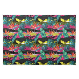 Neon Abstract Tropical Texture Pattern Placemat