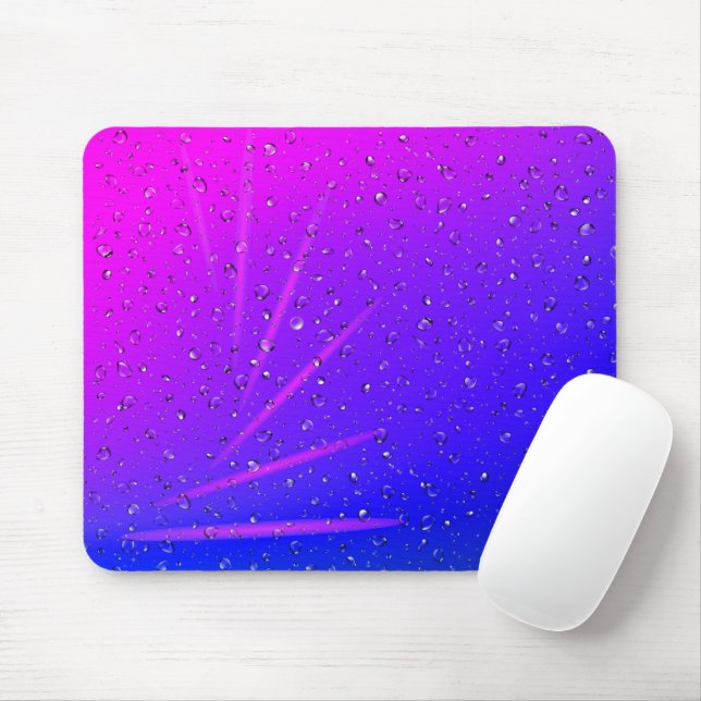 Neon Abstract With Raindrops Mouse Pad (With Mouse)
