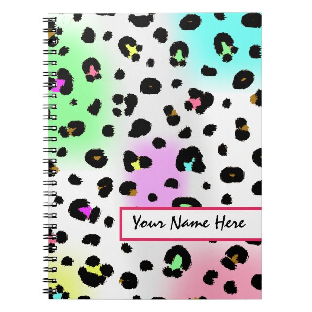 Neon Airbrush Leopard Print Notebook (Front)