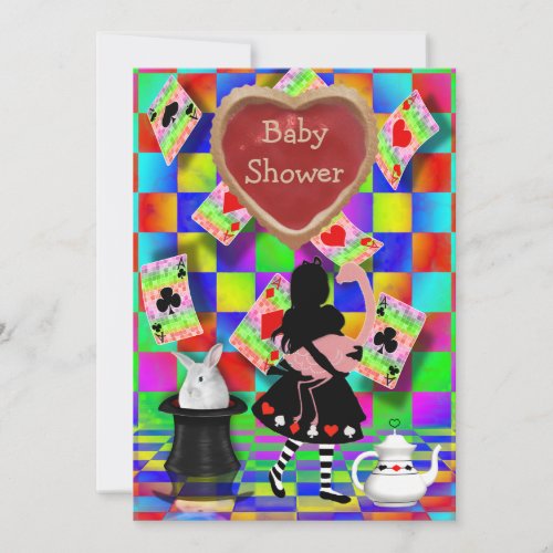 Neon Alice  Flamingo Jam Tart Heart Baby Shower Invitation