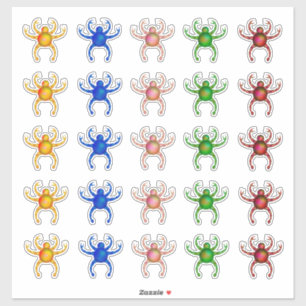 Neon Alien Crab Creatures Sticker