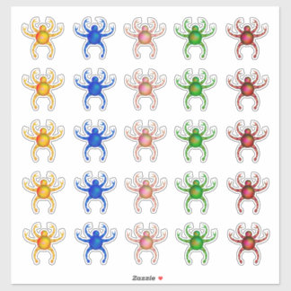 Neon Alien Crab Creatures Sticker