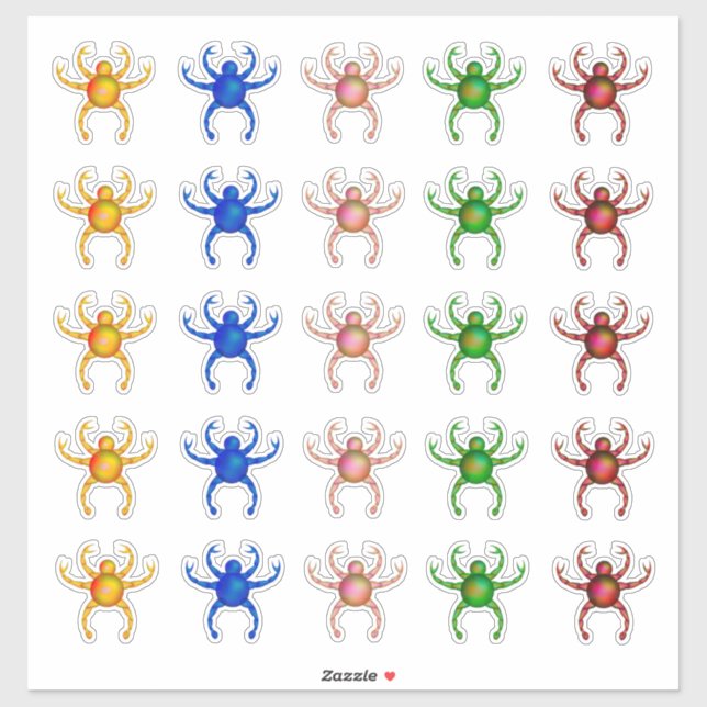 Neon Alien Crab Creatures Sticker (Sheet)