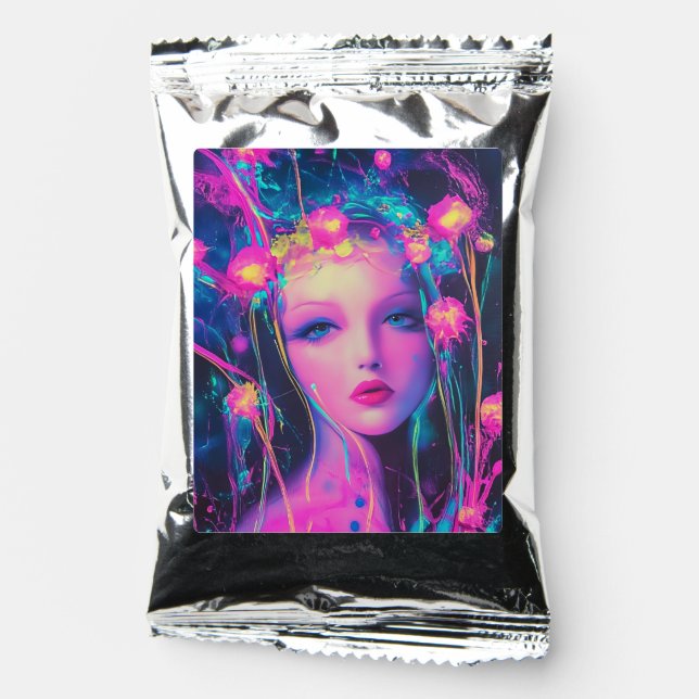 Neon Alien Goddess  Coffee Drink Mix (Front)