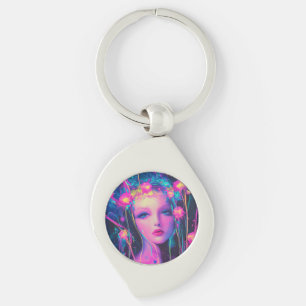Neon Alien Goddess Keychain