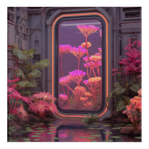 Neon Alien Greenhouse Pod Acrylic Print