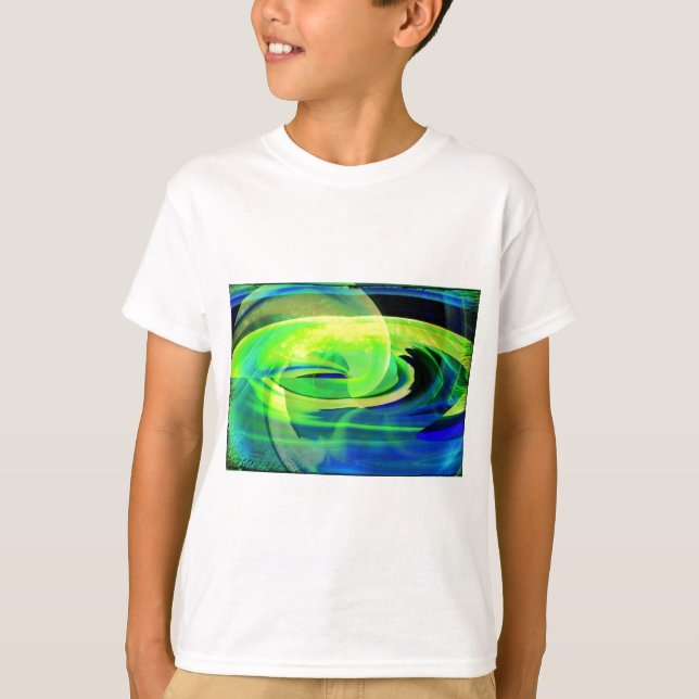 Neon Alien Landscape Abstract T-Shirt (Front)