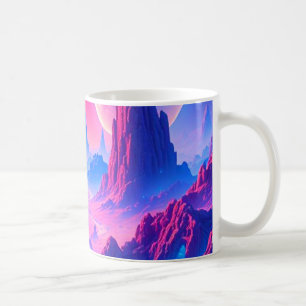 Neon Alien Planet Mug Sci-Fi Cosmic Coffee Cup
