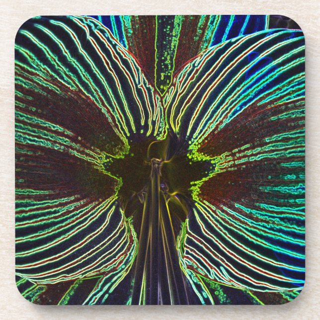Neon Amaryllis Drink Coaster (Front)