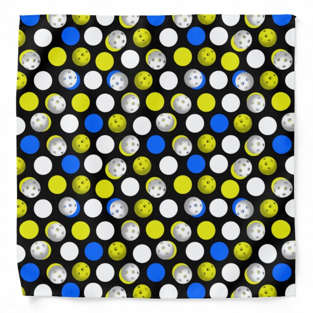 Neon and Blue Pickleballs Bandana (Front)