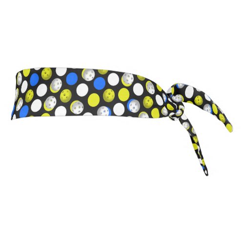 Neon and Blue Pickleballs Tie Headband