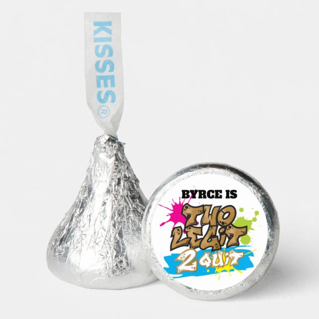 Neon and Faux Gold Two Legit 2 Quit Hershey®'s Kisses® (Front)