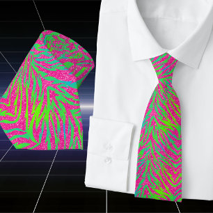Neon Animal Stripes Neck Tie