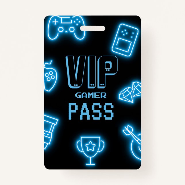 Neon Any year video games birthday  Badge (Front)