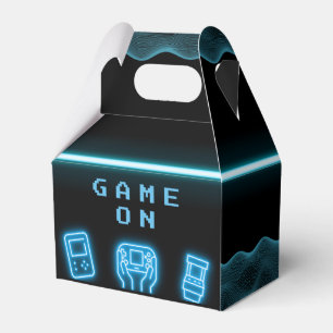 Neon any year video games birthday favor boxes