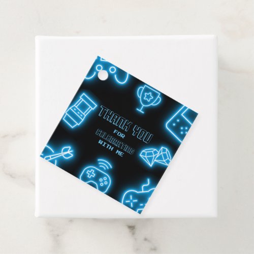 Neon Any year video games birthday  Favor Tags