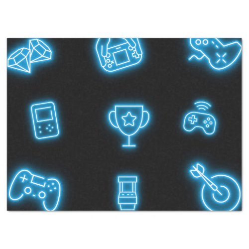 Neon Any year video games birthday  Tissue Paper