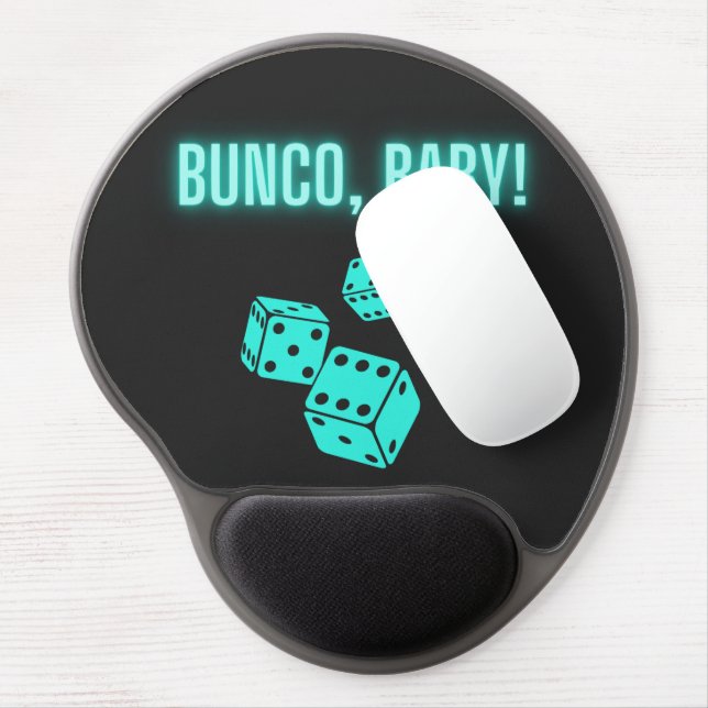 Neon Aqua Bunco Baby   Gel Mouse Pad (Left Side)