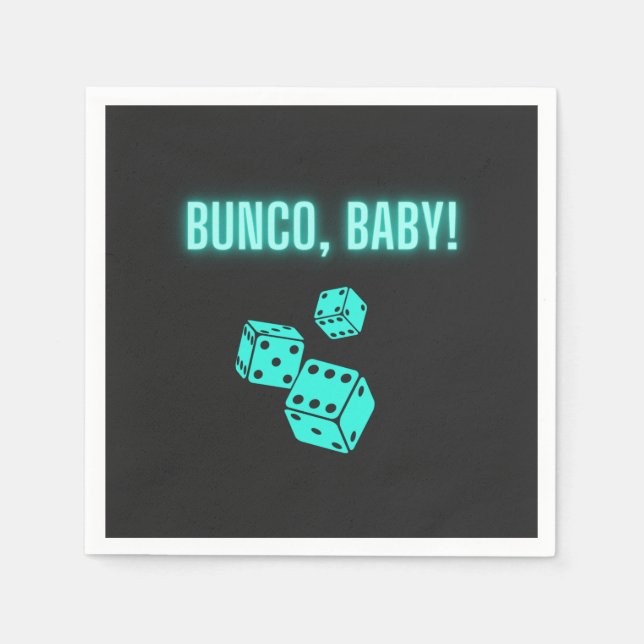 Neon Aqua Bunco Baby Napkins (Front)