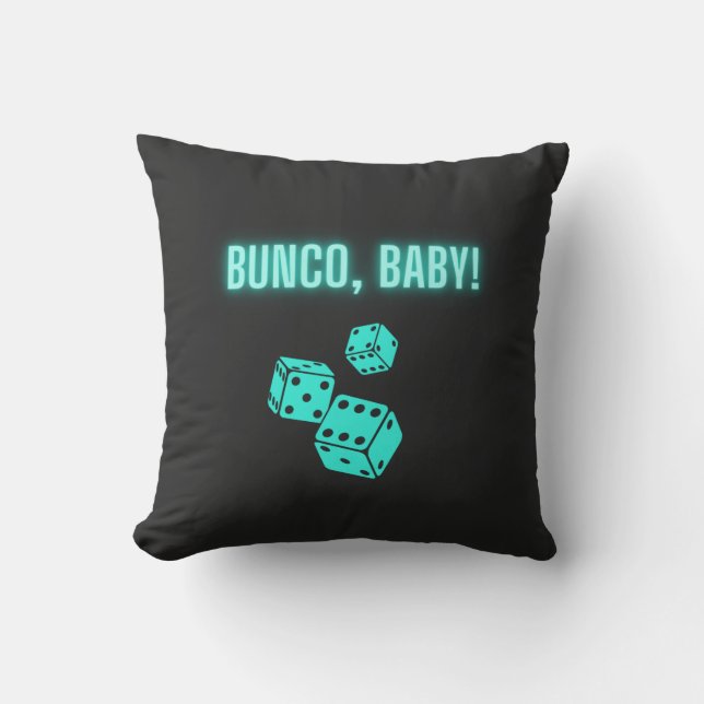 Neon Aqua Bunco Baby  Throw Pillow (Front)