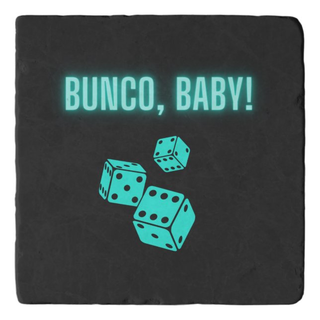 Neon Aqua Bunco Baby  Trivet (Front)