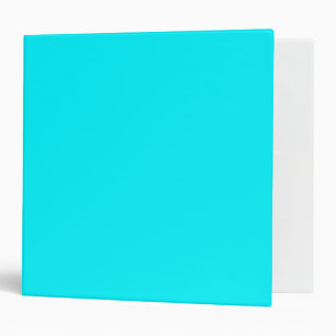 Neon Aqua Solid Color Minimalist 3 Ring Binder
