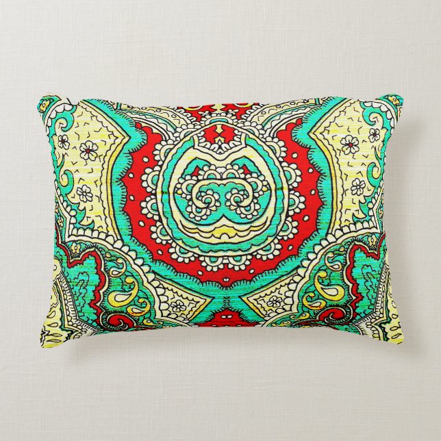 Neon arabesque ornament: 80s style. accent pillow (Front)