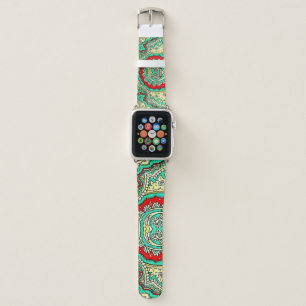 Neon arabesque ornament: 80s style. apple watch band