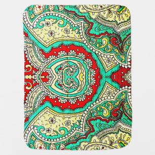 Neon arabesque ornament: 80s style. baby blanket