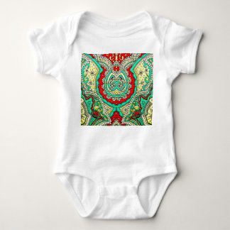 Neon arabesque ornament: 80s style. baby bodysuit