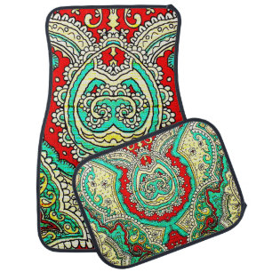 Neon arabesque ornament: 80s style. car floor mat