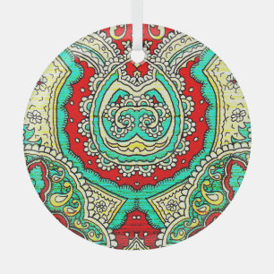 Neon arabesque ornament: 80s style. glass ornament