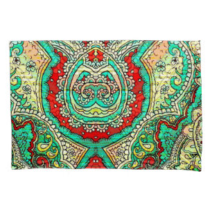 Neon arabesque ornament: 80s style. pillow case