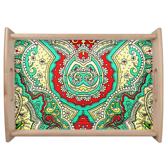 Neon arabesque ornament: 80s style. serving tray (Front)