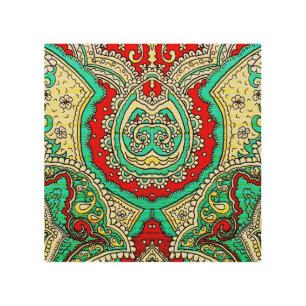 Neon arabesque ornament: 80s style. wood wall art