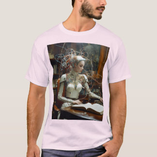 Neon Archives: Cybernetic Wisdom Unveiled T-Shirt