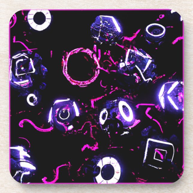 Neon Art Design. Buy Now Beverage Coaster (Front)