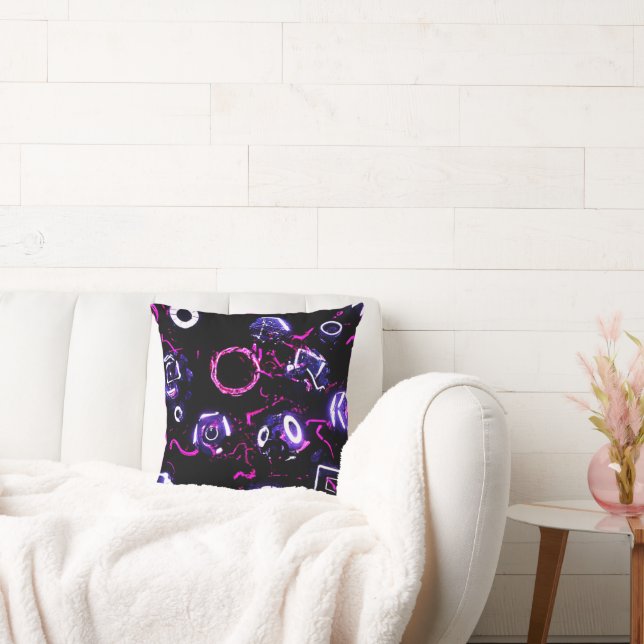 Neon Art Design. Buy Now Throw Pillow (Couch)