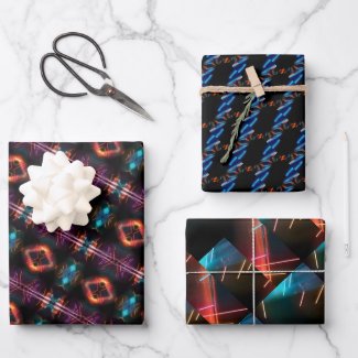 Neon artistic modern WRAPPING PAPER SHEETS