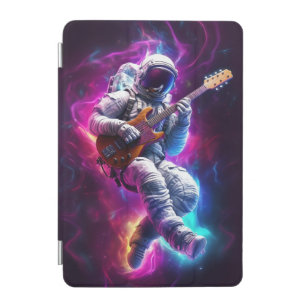 Neon Astronaut Playing Guitar in Galaxy iPad Mini Cover