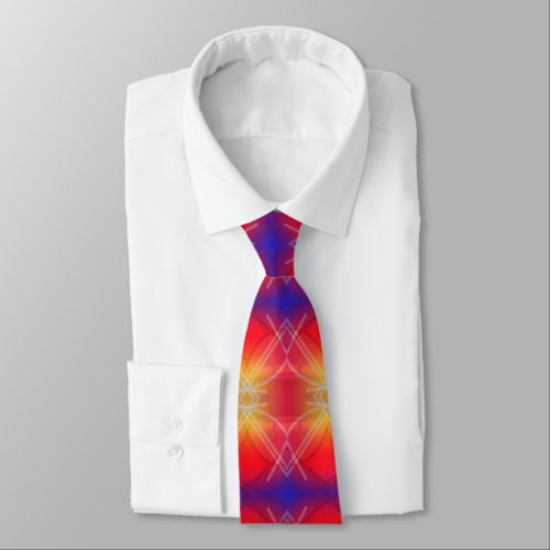 Neon Attractions Layered Abstract Design  Neck Tie