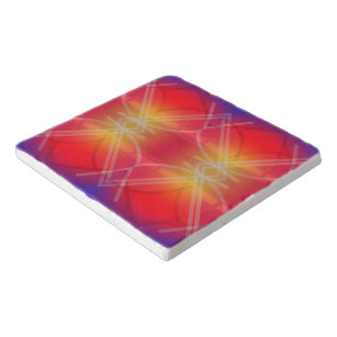 Neon Attractions Layered Abstract Design  Trivet