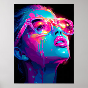 Neon Aura Poster Bold Baddie Pop Art Print