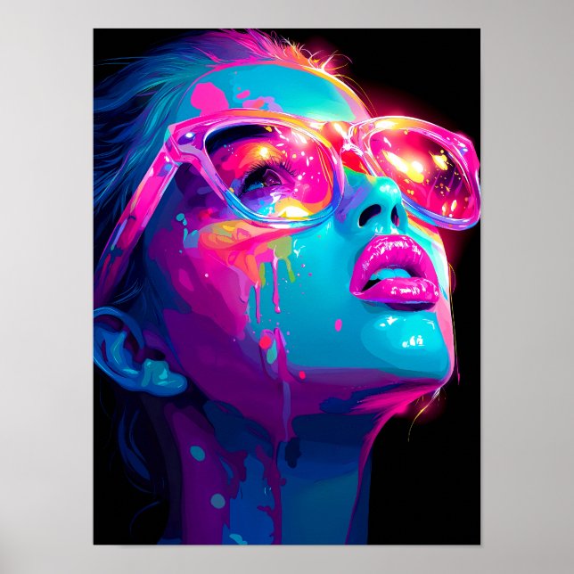 Neon Aura Poster | Bold Baddie Pop Art Print (Front)