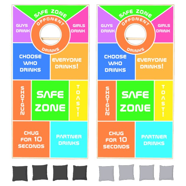 Neon Bachelor Bridal Drinking Gaming Cornhole Set